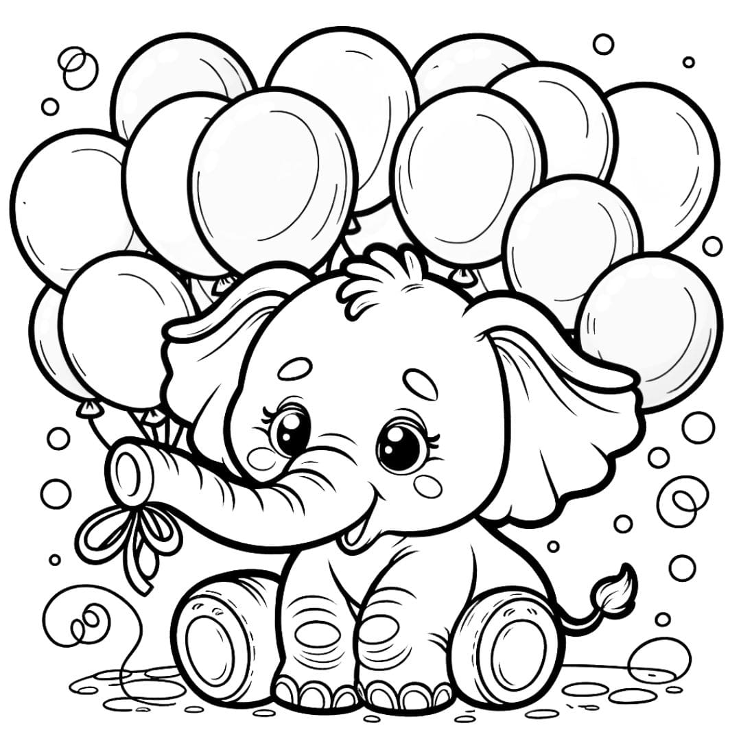 kleurplaat olifant