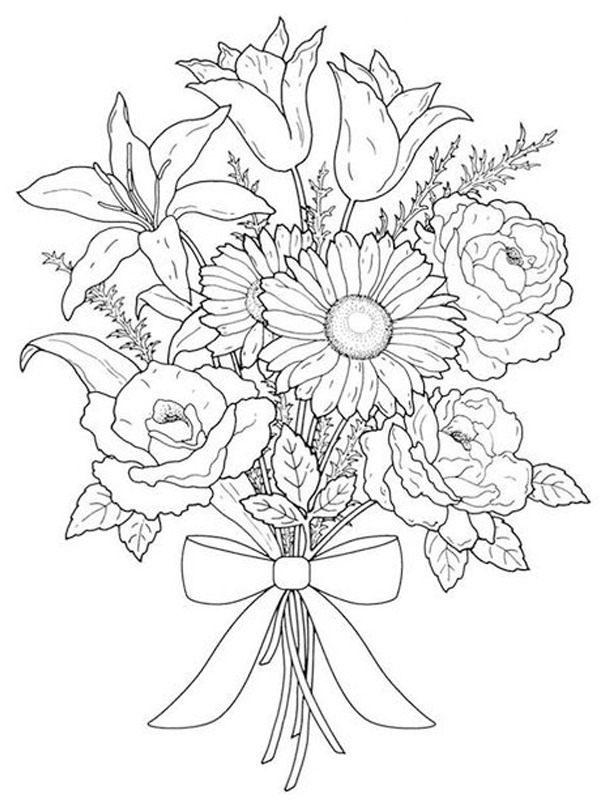 bloemen kleurplaat volwassenen