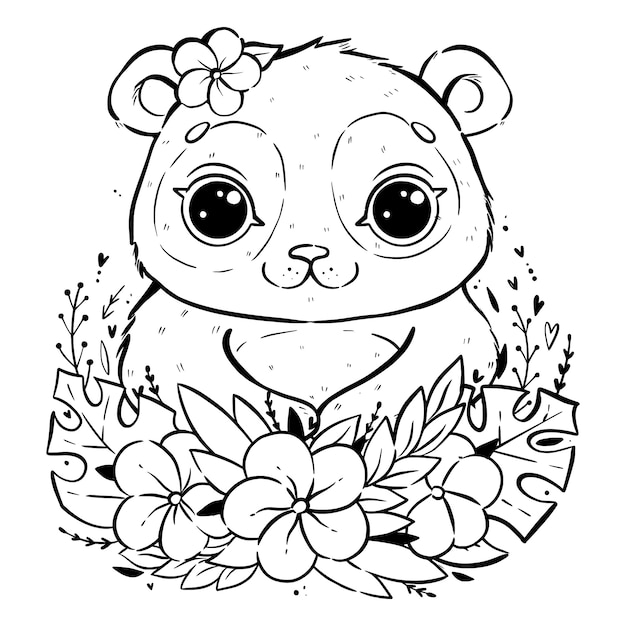 pandabeer kleurplaat