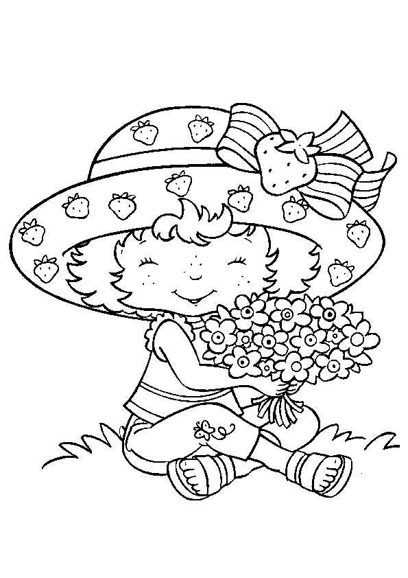 kleurplaat bos bloemen